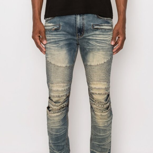 Men's Brand New Biker Denim Jeans Size 30/30